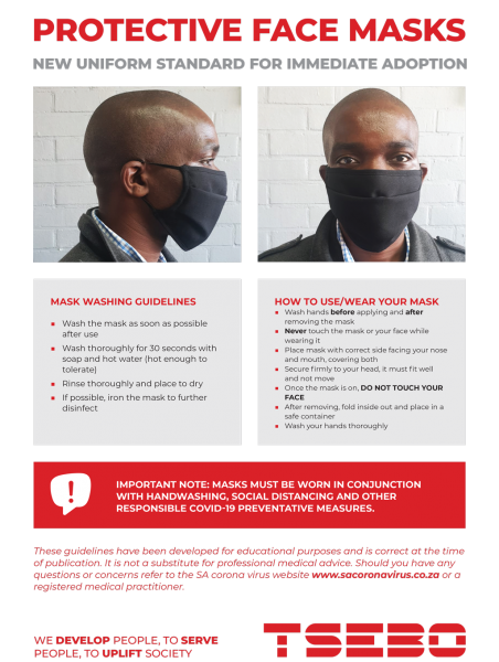 Protective face masks | Tsebo solutions